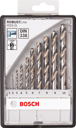 Bosch 10-delni Robust Line set burgija za metal HSS-G, DIN 338, 135° 2607010535