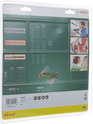 Bosch 41-delni set bitova i burgija 15-delni burgija + 25-delni set bitova + ručka sa inbus ključevima 2607017333