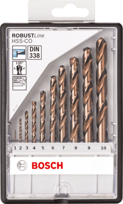 Bosch 10-delni Robust Line set burgija za metal HSS-Co, DIN 338, 135° 2607019925