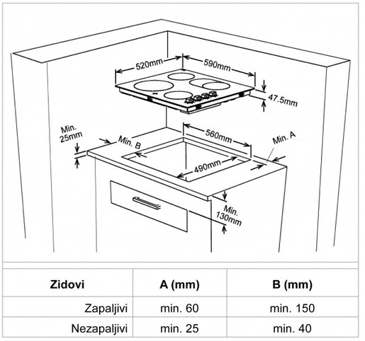 Končar ugradna ploča UKE 6040 K.CM1