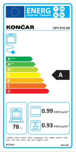 Končar ugradna rerna  UPV 47 A IM