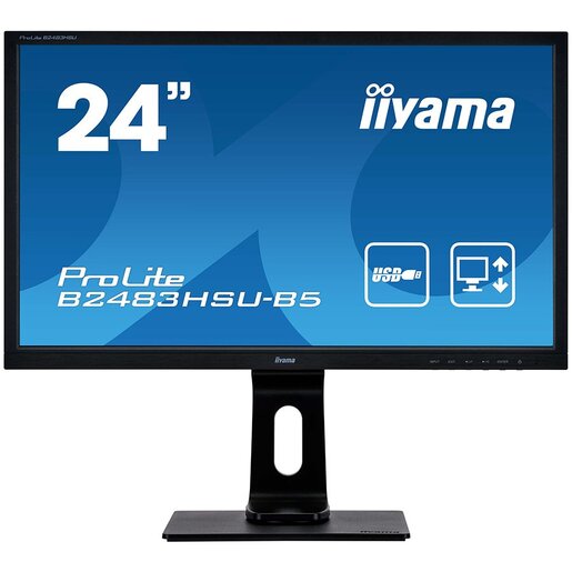 Monitor 24 IIYAMA B2483HSU-B5, FHD, TN, 75Hz, 1ms, HDMI, DP, VGA