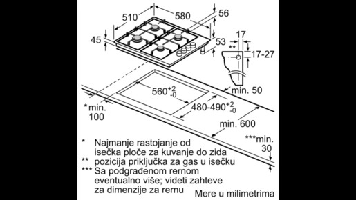 Bosch kombinovana ugradna ploča PBY6C5B62O