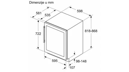 Bosch vinska vitrina KUW21AHG0