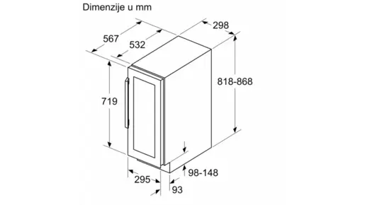 Bosch vinska vitrina KUW20VHF0