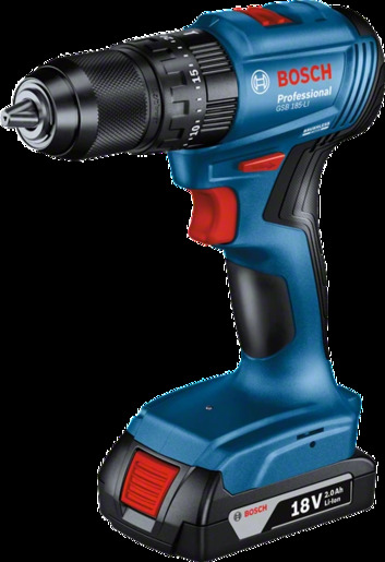 Bosch akumulatorska vibraciona bušilica - odvrtač GSB 185-Li; 18V 2x2,0Ah u koferu (06019K3100)