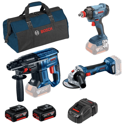 Bosch set akumulatorskog alata GBH 180-LI + GWS 180-LI + GDX 180 Li 18V; 2 x 5,0 Ah (0615990M5G)