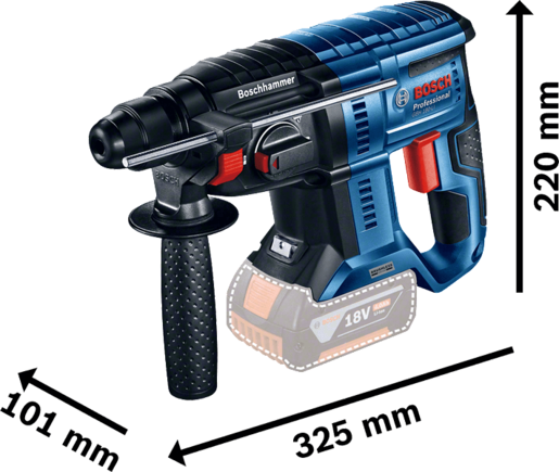 Bosch akumulatorski elektro-pneumatski čekić / bušilica GBH 180-LI 18V; 1x4,0 Ah + 5-delni set SDS plus 5x burgija (0615990M9C)
