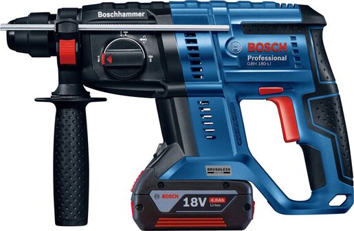 Bosch akumulatorski elektro-pneumatski čekić / bušilica GBH 180-LI 18V; 1x4,0 Ah + 5-delni set SDS plus 5x burgija (0615990M9C)