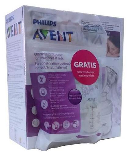 Avent električna pumpica za grudi NATURAL + kesice za odlaganje mleka SCF330/603