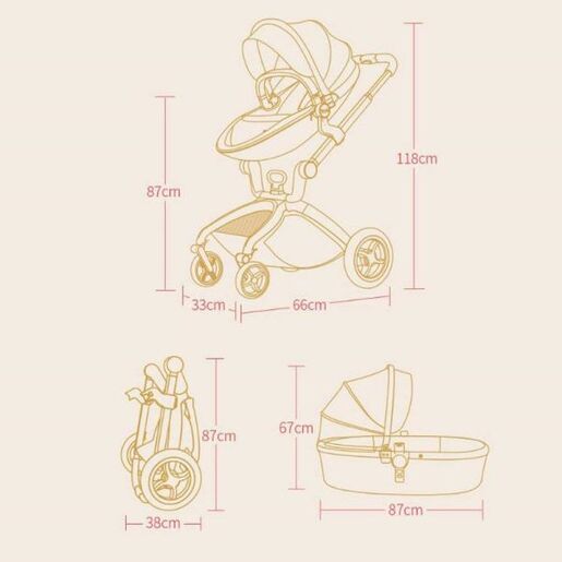 Hot Mom kolica za bebe 2u1 F22D.GREY (sportsko sedište+korpa)