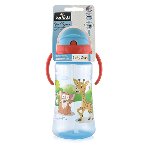 Lorelli sportska šolja sa slamčicom i ručkama, 300ml Blue (10200920001)