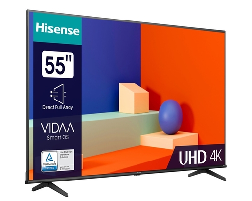 Hisense LED TV 55" 55A6K, 4K Ultra HD, Smart TV, VIDAA U6, Dolby Vision, DTS Virtual X, AI 4K Upscaler