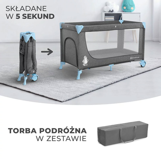 Kinderkraft prenosivi krevetac JOY Blue sa dodacima (KKLJOYBLU000AC)