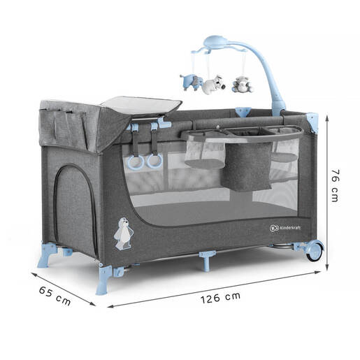 Kinderkraft prenosivi krevetac JOY Blue sa dodacima (KKLJOYBLU000AC)