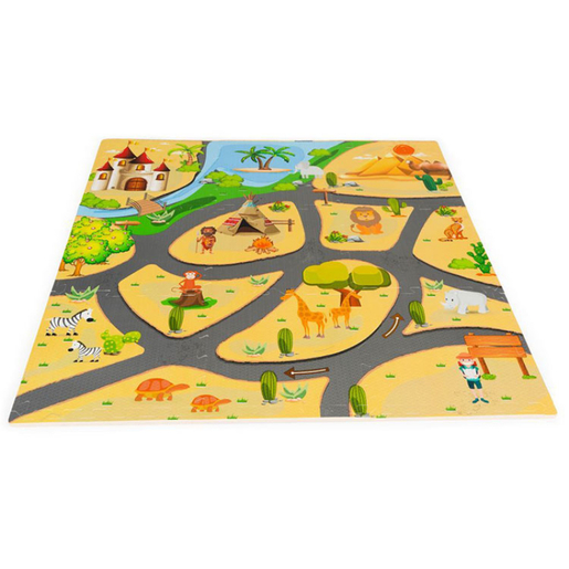 Eco Toys podloga za igru za decu SAFARI PUZZLE, 9 Elemenata 93x93cm (ECOEVA009)