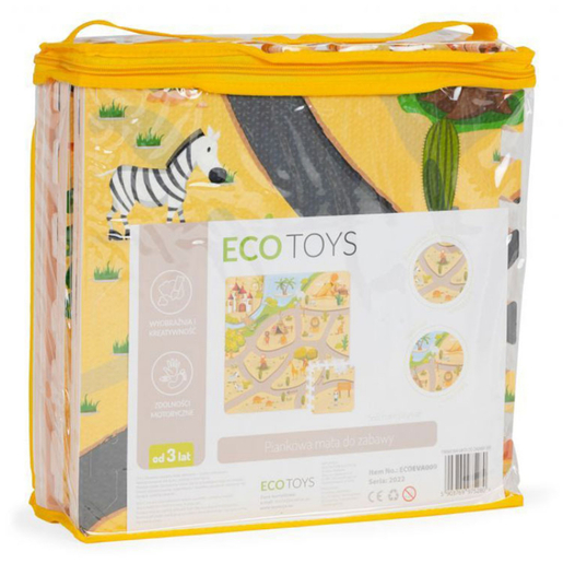 Eco Toys podloga za igru za decu SAFARI PUZZLE, 9 Elemenata 93x93cm (ECOEVA009)