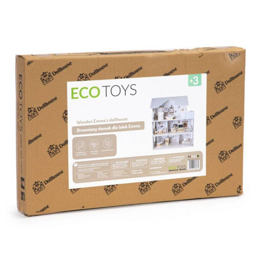 Eco Toys drvena kućica za lutke sa nameštajem EMMA RESIDENCE (8301)