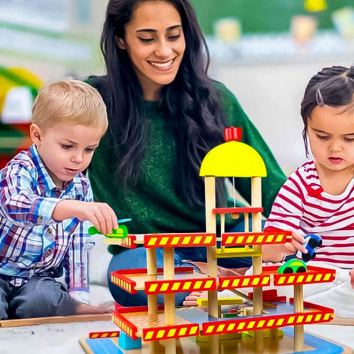 Eco Toys drvena garaža, veliki parking sa liftom + automobili (HM013290)