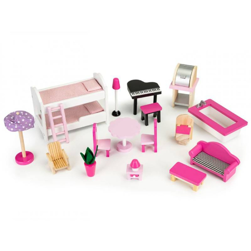 Eco Toys drvena kućica za lutke sa liftom XXL (TL49059)