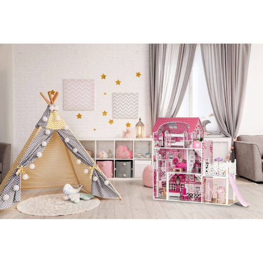 Eco Toys drvena kućica za lutke sa liftom XXL (TL49059)