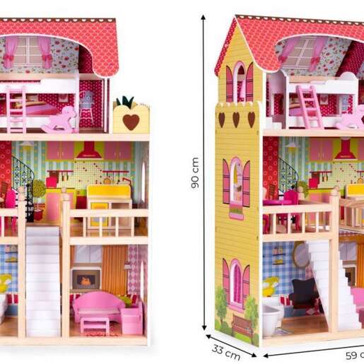 Eco Toys drvena kućica za decu na 3 sprata (8209)