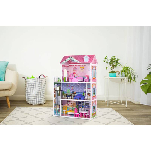 Eco Toys drvena kućica za lutke sa liftom STRAWBERRY RESIDENCE (TL43004C)