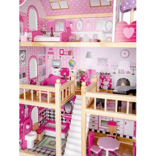 Eco Toys drvena kućica za lutke, LED nameštaj (HM006391)