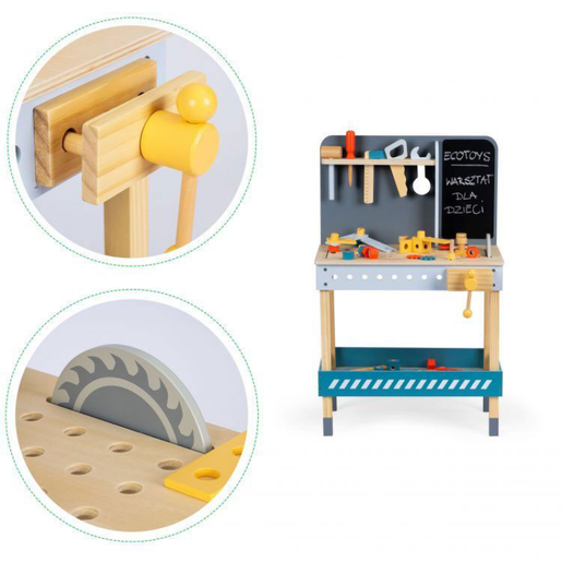 Eco Toys drvena radionica sa alatom 47 Elemenata (ESC-W-033)
