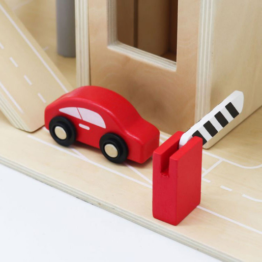 Eco Toys velika drvena garaža sa parkingom i liftom + automobili (W04B047B)