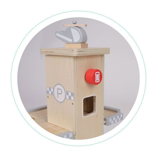 Eco Toys velika drvena garaža sa parkingom i liftom + automobili (W04B047B)