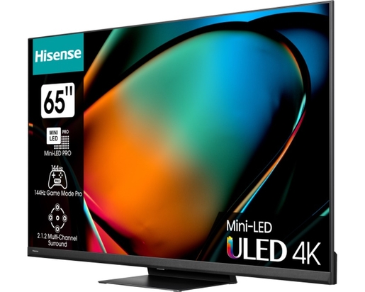 Hisense ULED TV 65" 65U8KQ, 4K Ultra HD, Smart TV, VIDAA U7, Dolby Vision IQ, DTS Virtual X, 144 Hz Game Mode Pro