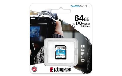 Memorijska kartica Kingston Canvas Go! Plus, SDXC, 64GB, R170/W70 MB/s, U3 (SDG3/64GB)