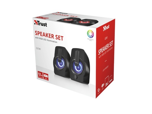 Zvučnik TRUST Gemi 2.0/12W(6W RMS)/ RGB/crna
