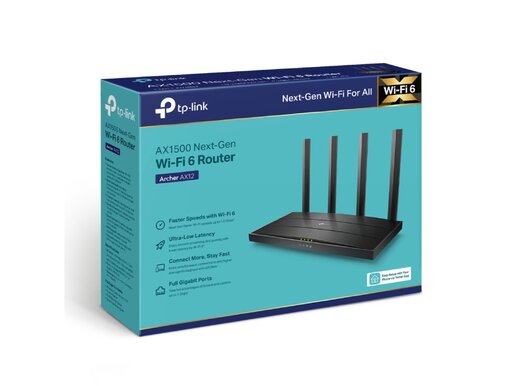 Bežični ruter TP-LINK ARCHER AX12 WiFi/AX1500/1201Mbps/300Mbps/1GWAN 4GLAN/4 antene