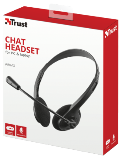 Slušalice TRUST Primo Chat Headset žične/3,5mm+2x3,5mm/crna
