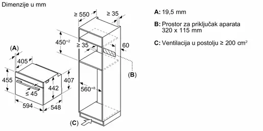 Bosch ugradna kompaktna rerna sa mikrotalasnom funkcijom CMG778NB1