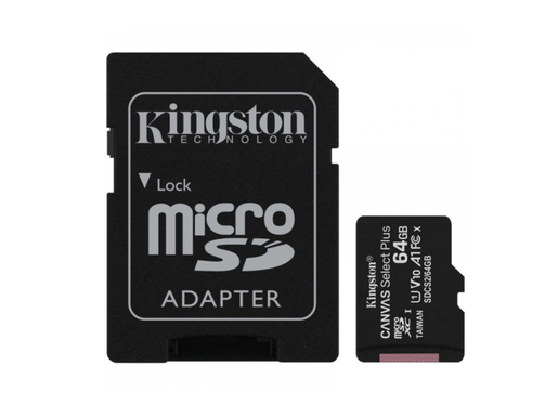 Memorijska kartica Kingston Canvas Select Plus, microSDXC, 64GB, R100/W10 MB/s, U1 (SDCS2/64GB)