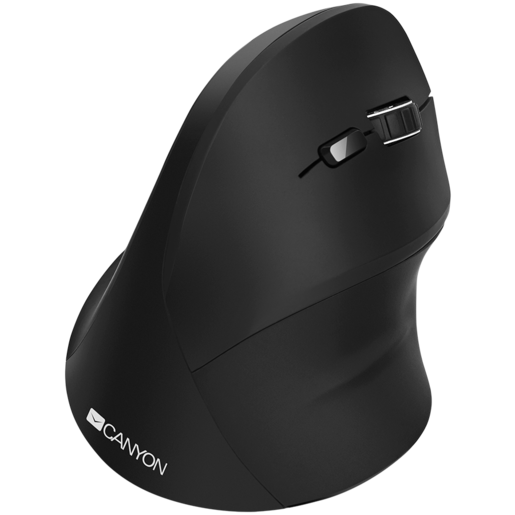 CANYON MW-16 wireless Vertical mouse, USB2.4GHz, Optical Technology, 6 number of buttons, USB 2.0, resolution: 800/1200/1600 DPI, black, size: 86*115*71mm,90g