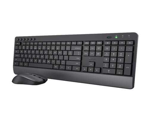 Tastatura+miš TRUST TREZO bežični set/Silent/US/crna