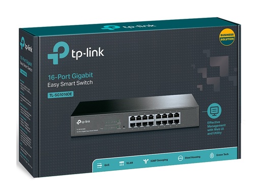 Switch TP-LINK TL-SG1016DE Gigabit/16x RJ45/10/100/1000Mbs/eSmart/Rackmount metalno kuciste