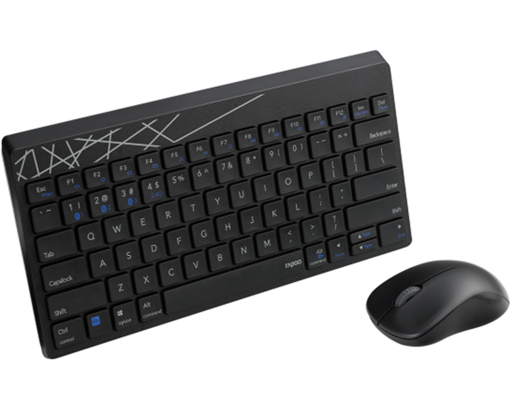 RAPOO 8000M Multi-device Wireless US Combo set crni