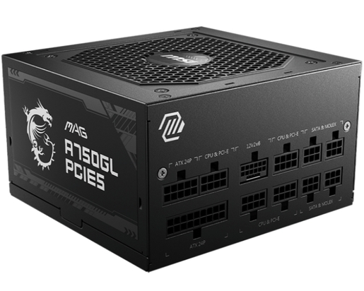 Napajanje MSI MAG A750GL PCIE5, 750W, 80 Plus Gold, modularno