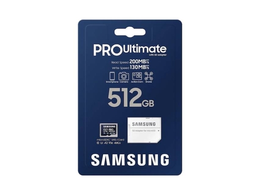 Memorijska kartica Samsung PRO Ultimate, microSDXC, 512GB, R200/W130 MB/s, U3 (MB-MY512SA)