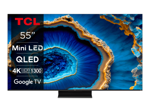 TCL MiniLED QLED TV 55C805, 4K Ultra HD, Android Smart TV, 144Hz Motion Clarity Pro, Google TV, Game Master Pro 2.0, Multi HDR