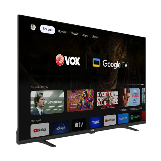 VOX LED TV 40GOF080B, Full HD, Smart TV, Google TV, WiFi, HDR10, Dolby Audio, Bluetooth