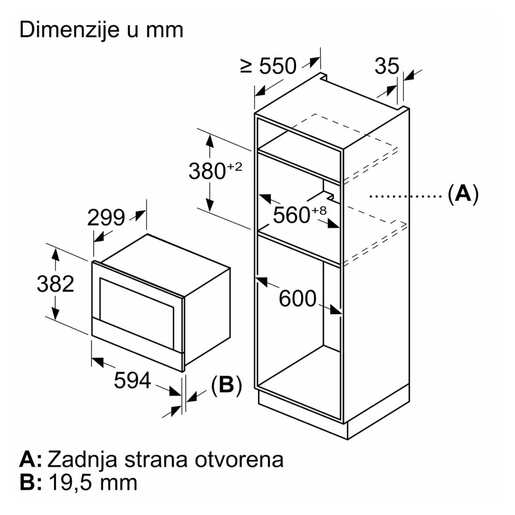 Bosch ugradna mikrotalasna rerna BFR7221B1