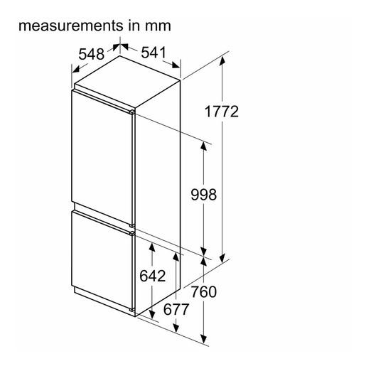 Bosch ugradni kombinovani frižider KIV86NSE0