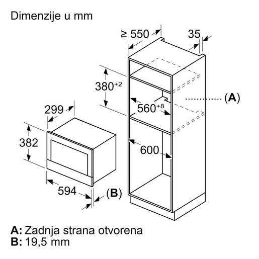 Bosch ugradna mikrotalasna rerna BFL7221B1
