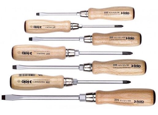 Set udarnih šrafcigera sa drvenom drškom felo sl/ph/pz 33597198 7 kom